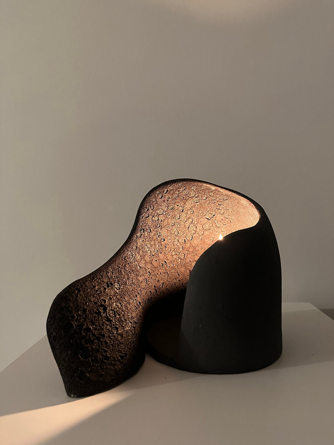 Black Ceramic Candle Holder Claude Home