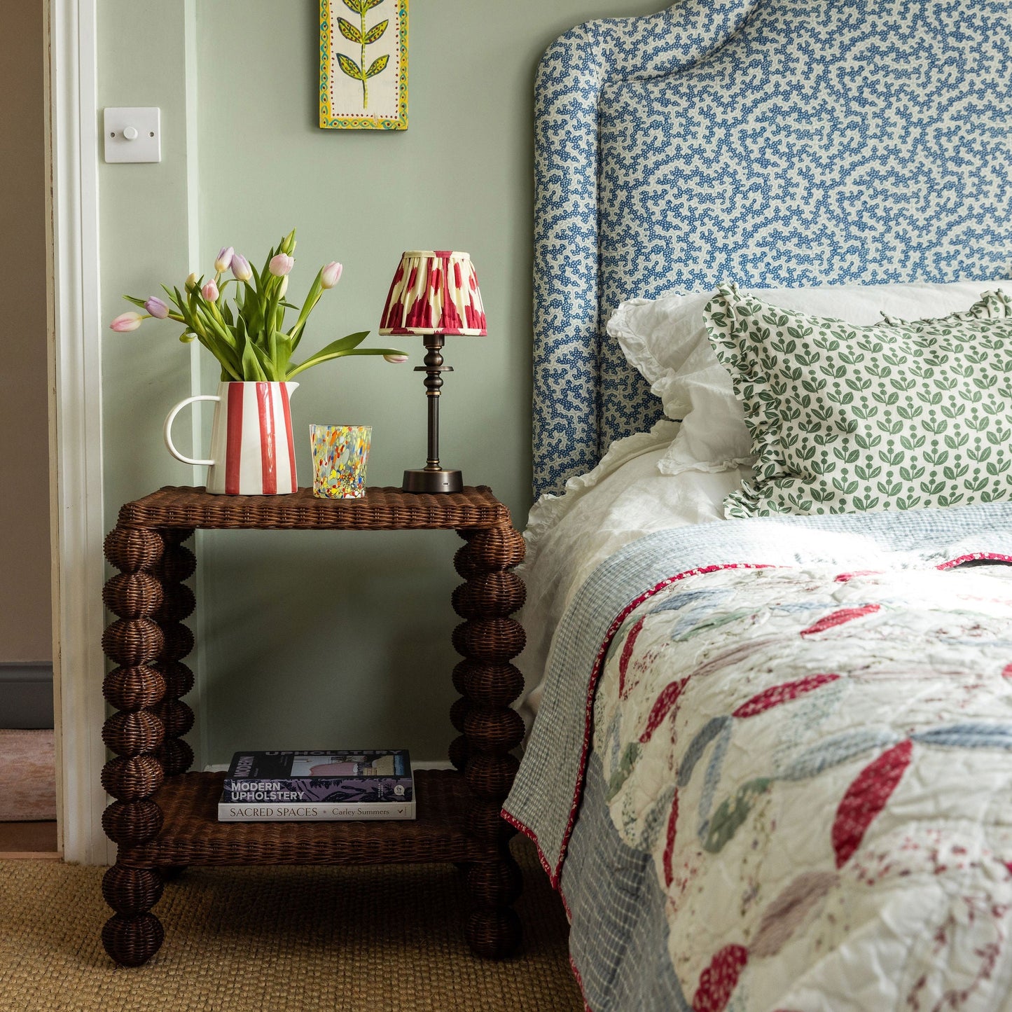 Bobbin Rattan Side Table End Tables