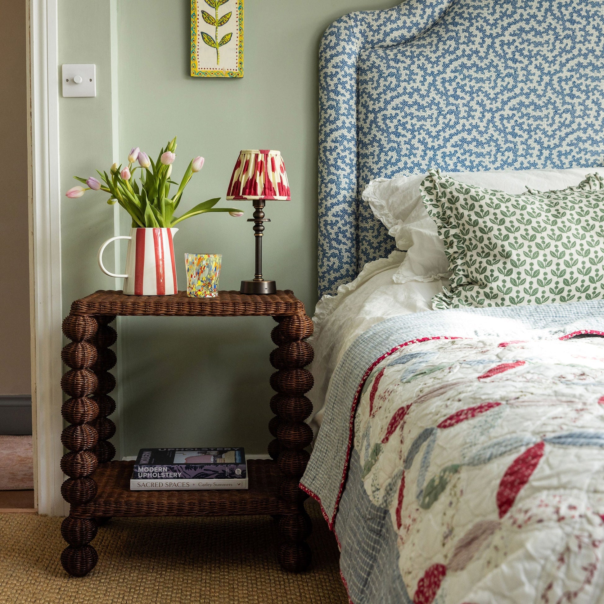 Bobbin Rattan Side Table End Tables
