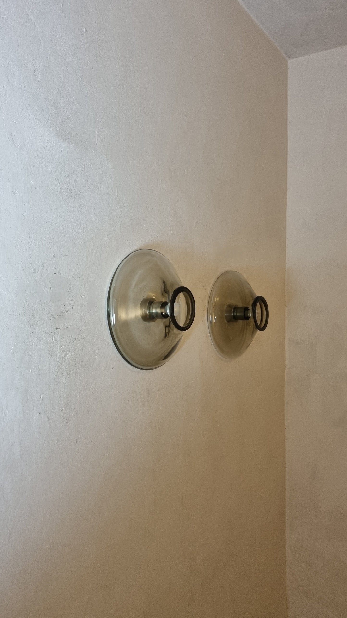 Bot Large Wall Sconces Designed by Giusto Toso for Leucos, Italy 1970 Sconces