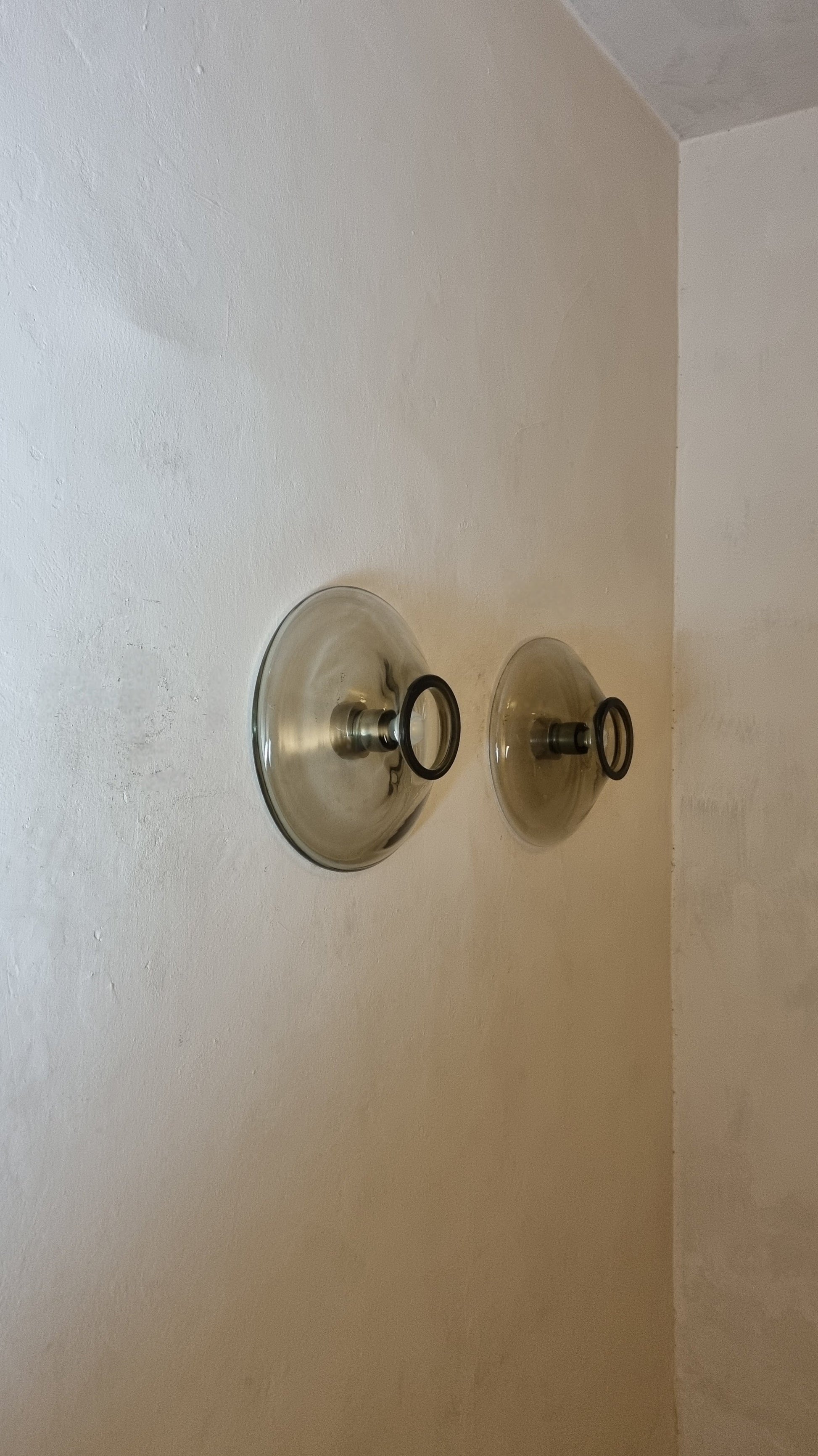 Bot Large Wall Sconces Designed by Giusto Toso for Leucos, Italy 1970 Sconces