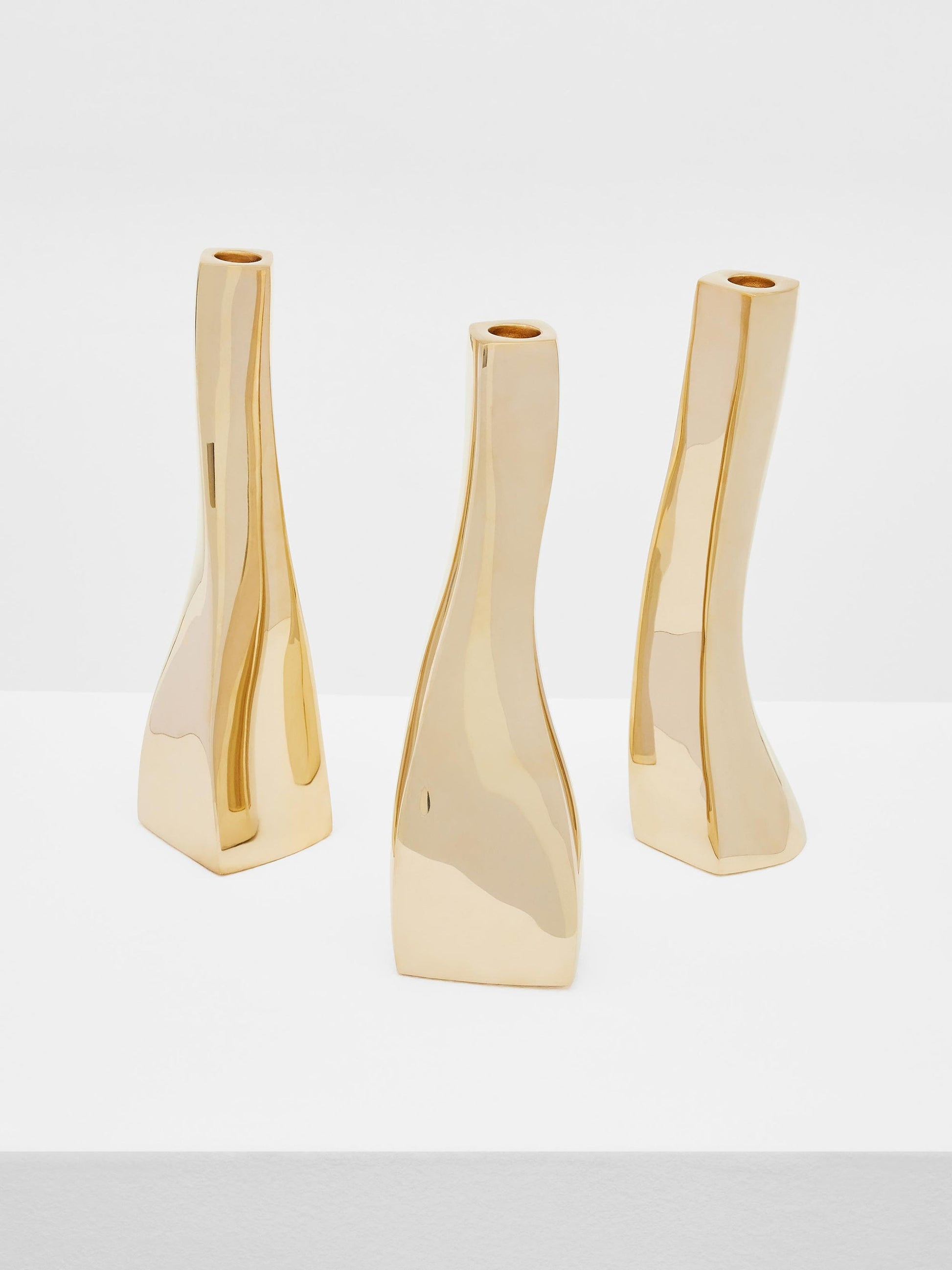 Brass Sculptural Candleholder Candle Holders