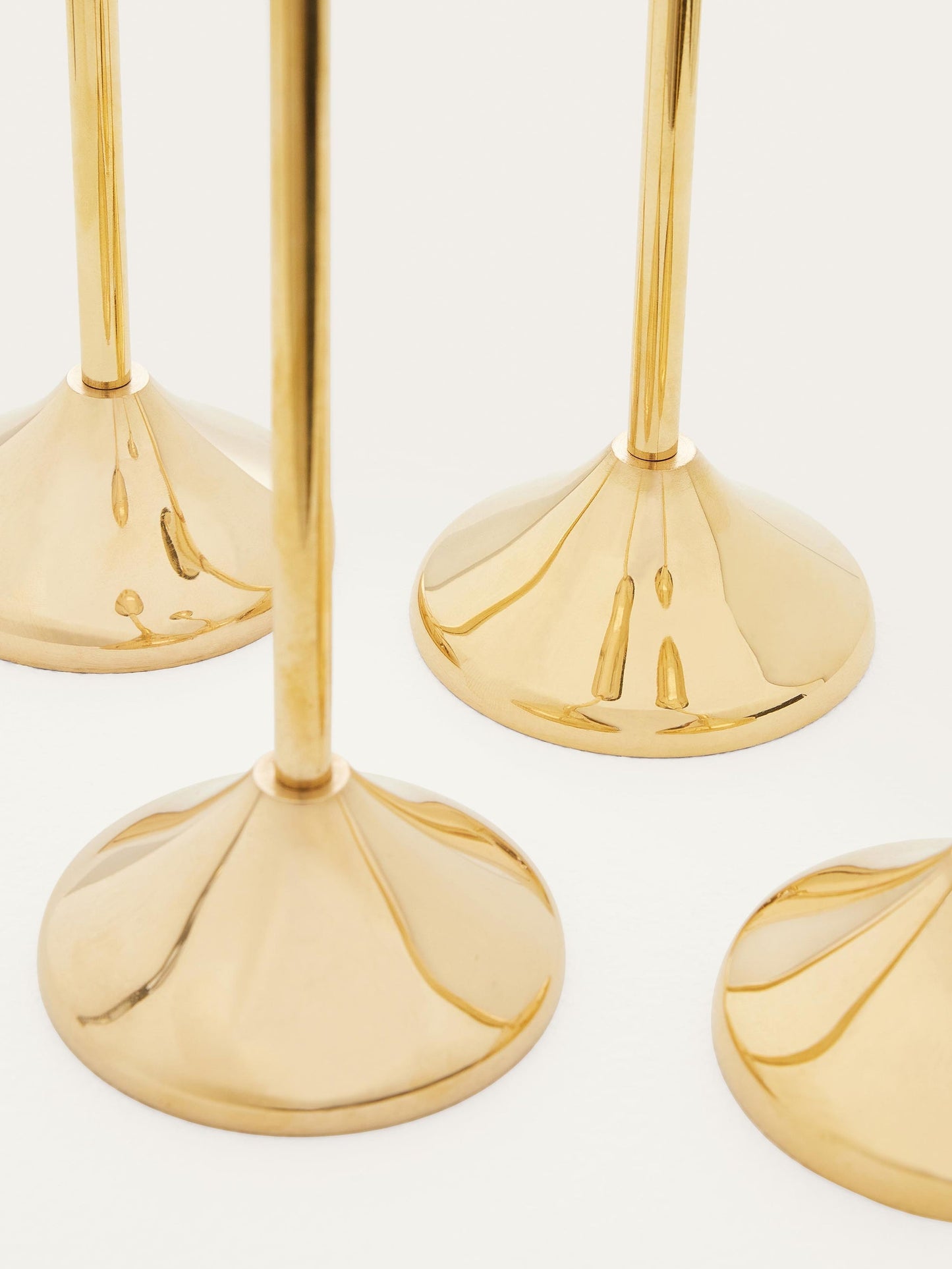 Brass Set of Nine Candlesticks Candle Holders