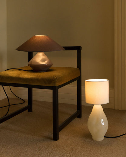 Brown Conical Glass Lamp Table Lamps