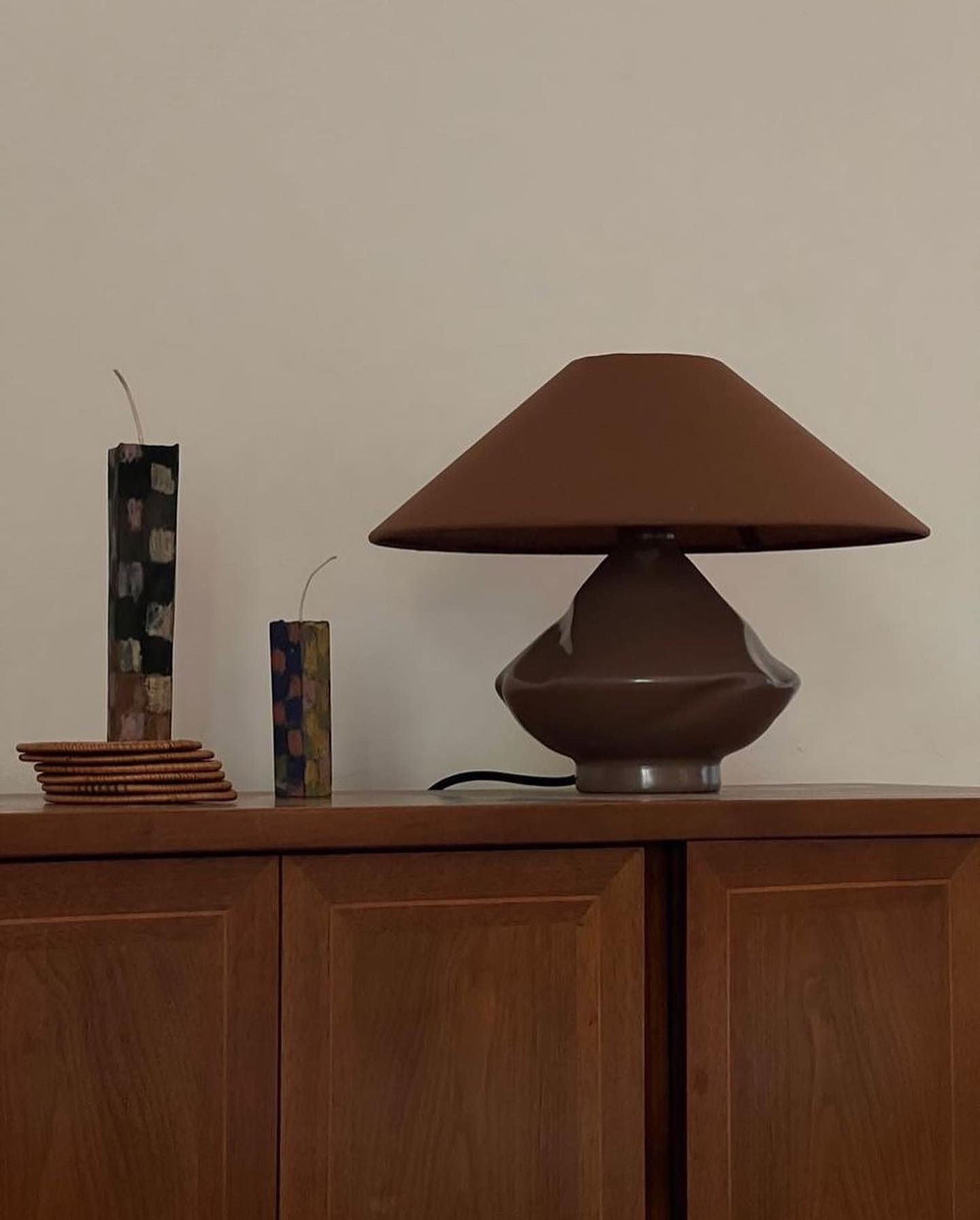 Brown Conical Glass Lamp Table Lamps