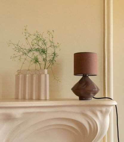 Brown Cylindrical Glass Lamp Table Lamps