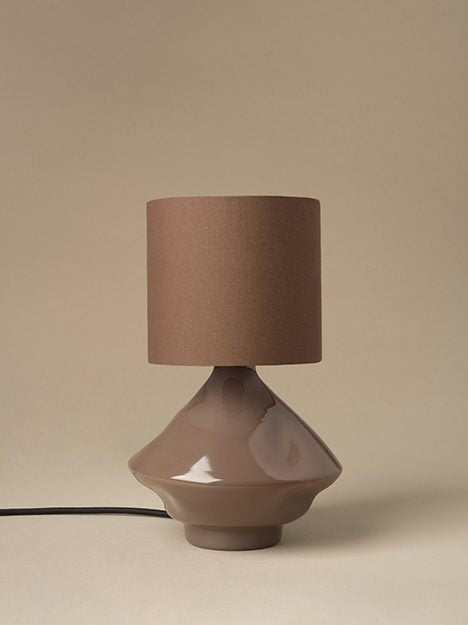 Brown Cylindrical Glass Lamp Table Lamps