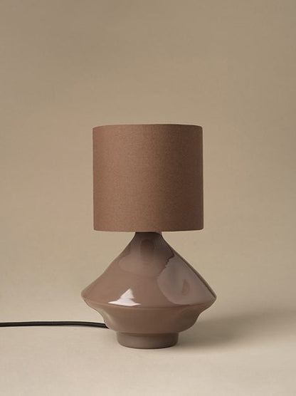 Brown Cylindrical Glass Lamp Table Lamps
