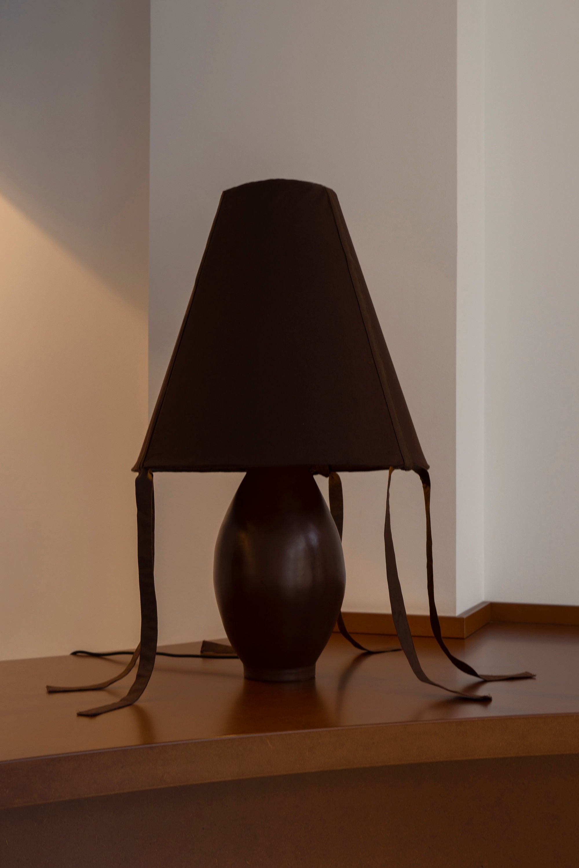 Brown Ceramic Lamp, Large by Los Objetos Decorativos