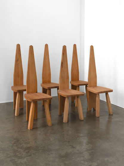 Brutalist High Back Chair Dining Chairs