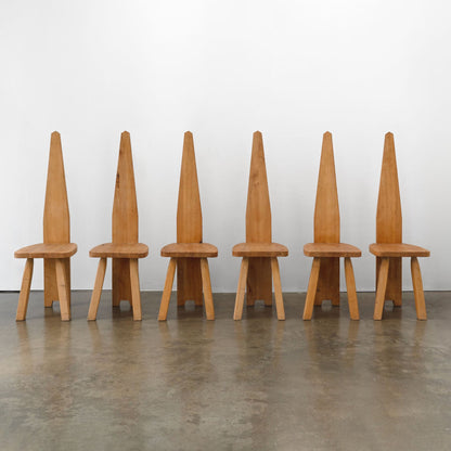Brutalist High Back Chair Dining Chairs
