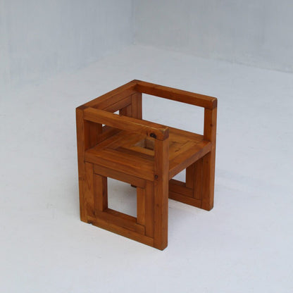 Brutalist Vintage Pinewood Dining Set, 70s Italy Dining Tables