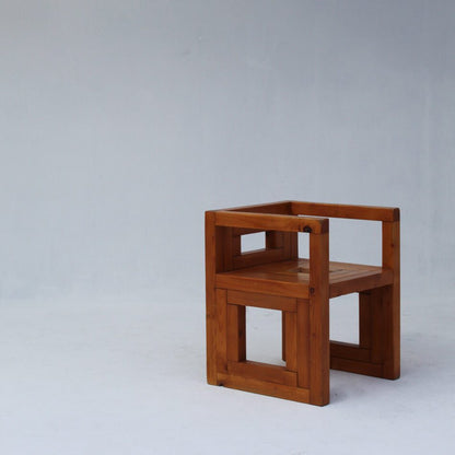 Brutalist Vintage Pinewood Dining Set, 70s Italy Dining Tables