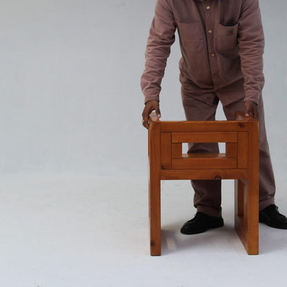 Brutalist Vintage Pinewood Dining Set, 70s Italy Dining Tables