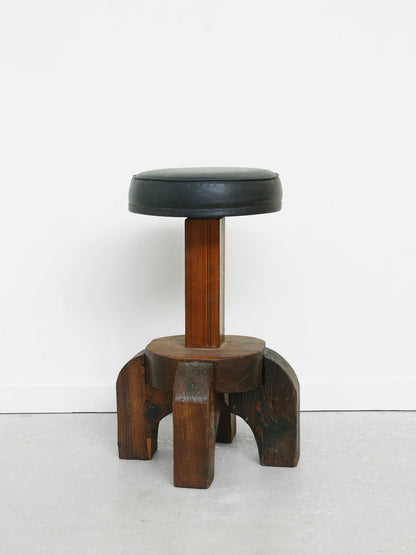 Brutalist Wood Stool Stools