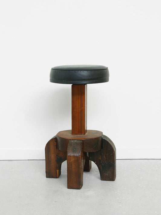 Brutalist Wood Stool Stools
