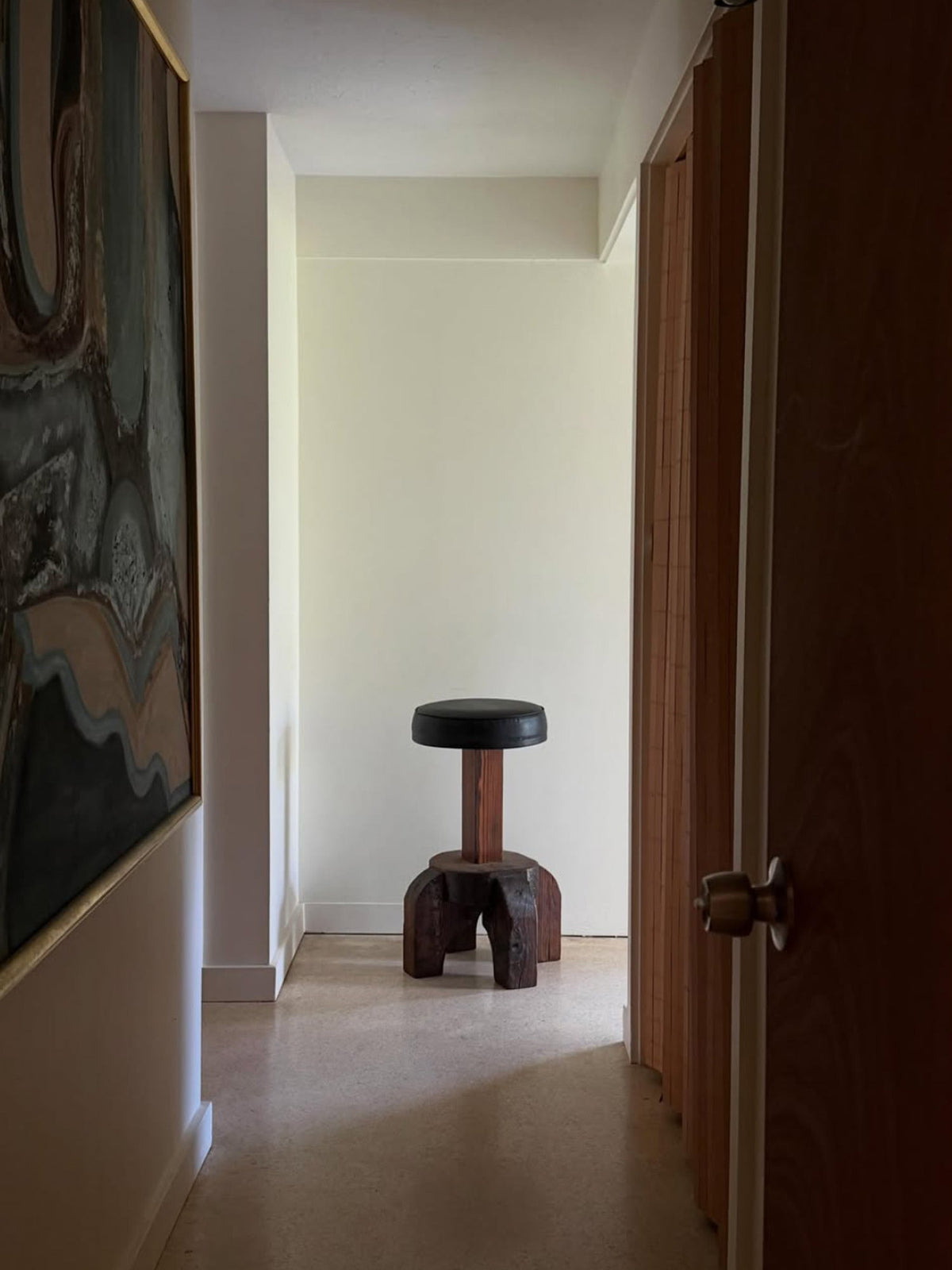 Brutalist Wood Stool Stools