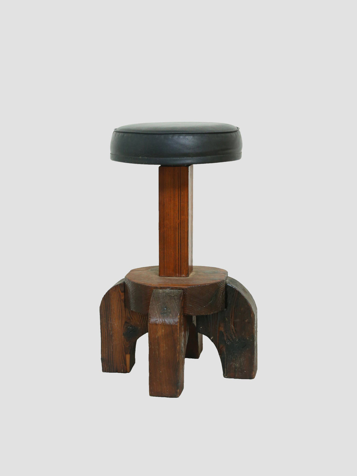 Brutalist Wood Stool Stools
