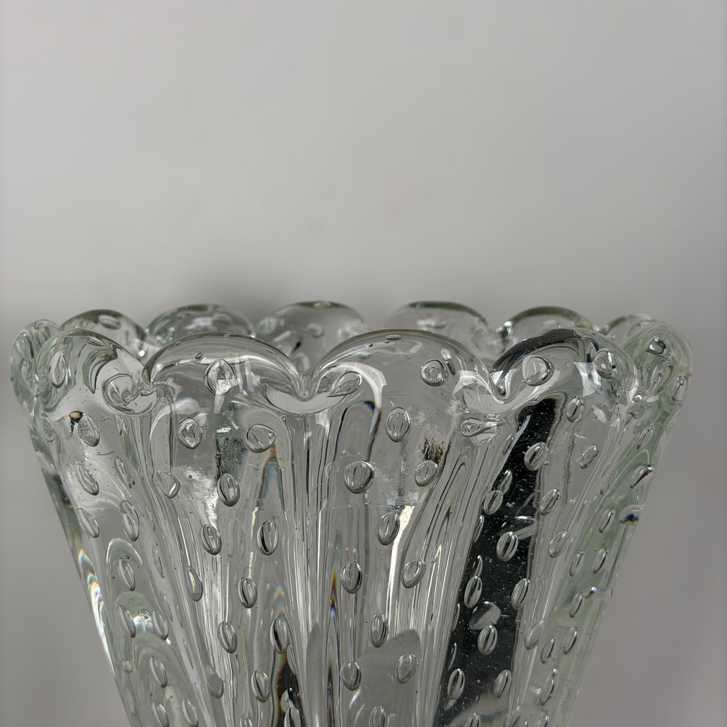 Pair of Monumental "Bullicante" Murano Glass Wall Lights by Ercole Barovier for Barovier & Toso, 1940s Sconces