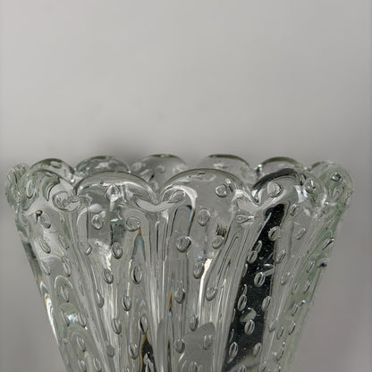 Pair of Monumental "Bullicante" Murano Glass Wall Lights by Ercole Barovier for Barovier & Toso, 1940s Sconces