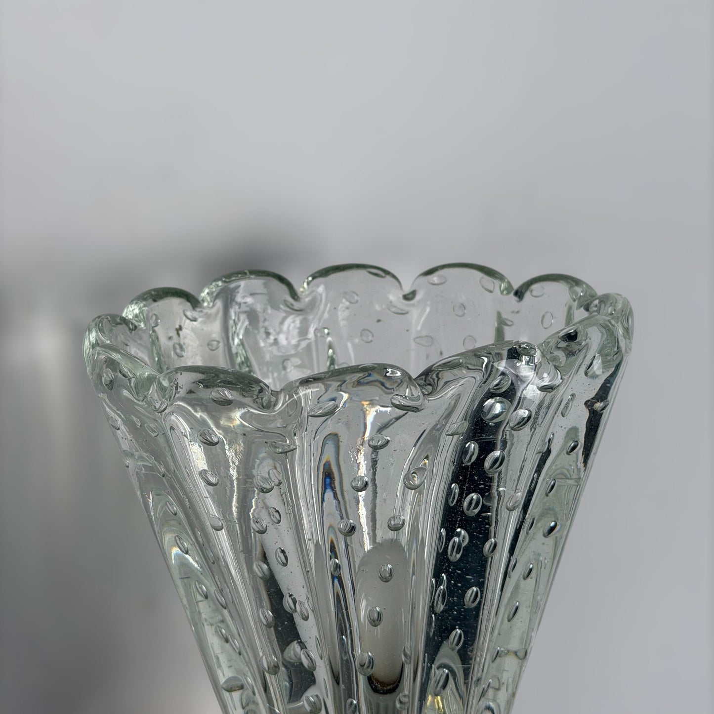 Pair of Monumental "Bullicante" Murano Glass Wall Lights by Ercole Barovier for Barovier & Toso, 1940s Sconces