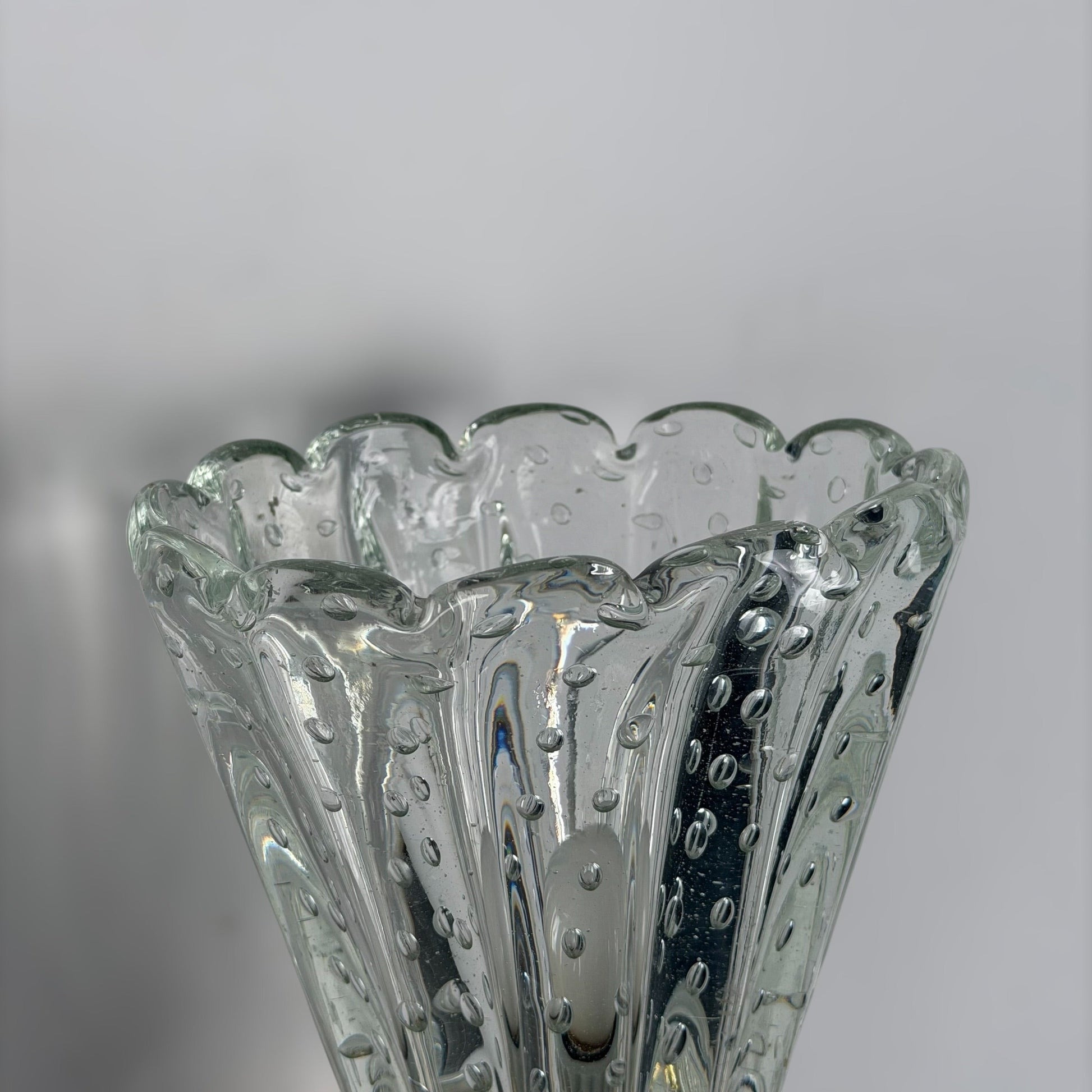 Pair of Monumental "Bullicante" Murano Glass Wall Lights by Ercole Barovier for Barovier & Toso, 1940s Sconces