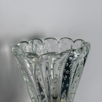Pair of Monumental "Bullicante" Murano Glass Wall Lights by Ercole Barovier for Barovier & Toso, 1940s Sconces