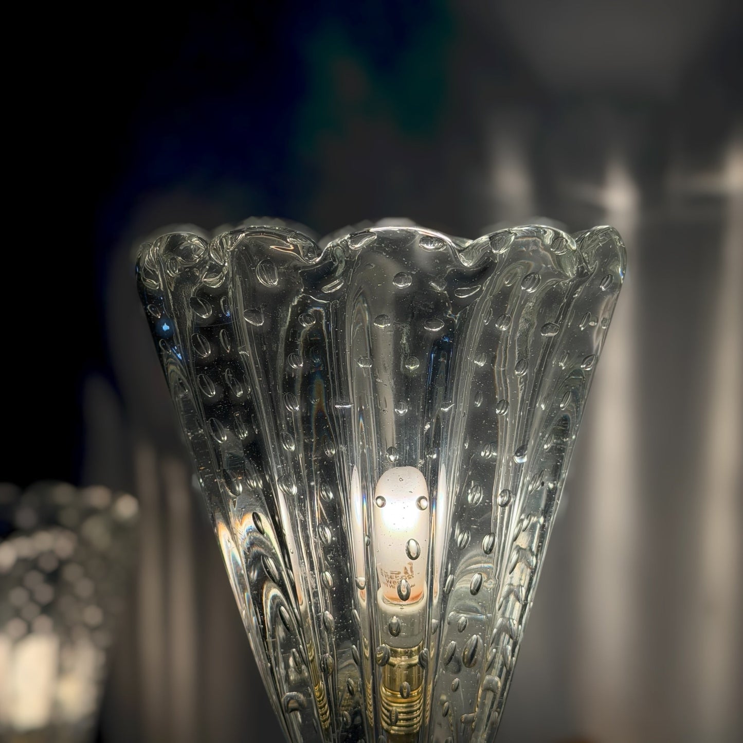 Pair of Monumental "Bullicante" Murano Glass Wall Lights by Ercole Barovier for Barovier & Toso, 1940s Sconces