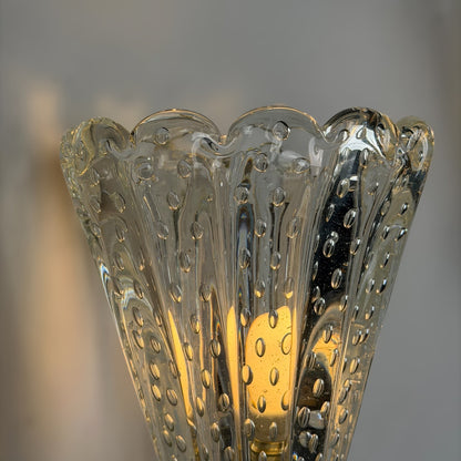Pair of Monumental "Bullicante" Murano Glass Wall Lights by Ercole Barovier for Barovier & Toso, 1940s Sconces