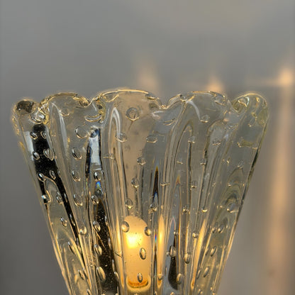 Pair of Monumental "Bullicante" Murano Glass Wall Lights by Ercole Barovier for Barovier & Toso, 1940s Sconces