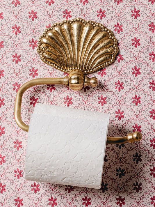 Cara Brass Toiler Roll Holder in Natural Bath