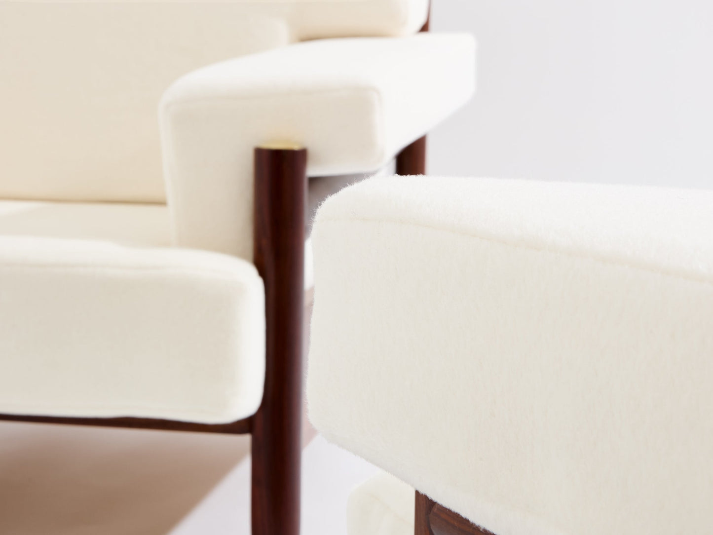 Carlo De Carli Pair of Armchairs in Rosewood Brass Leather, 1966 Chairs