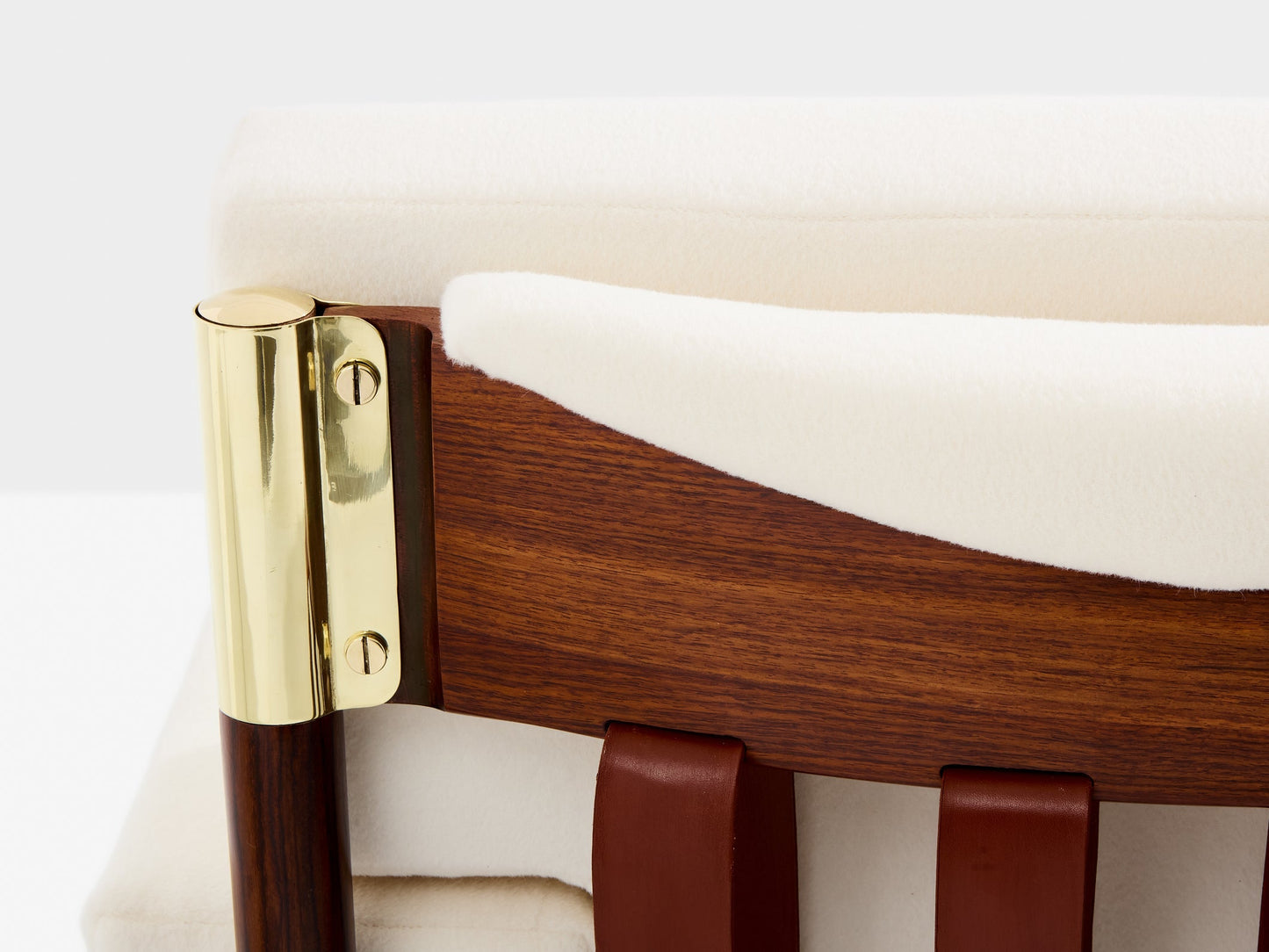 Carlo De Carli Pair of Armchairs in Rosewood Brass Leather, 1966 Chairs