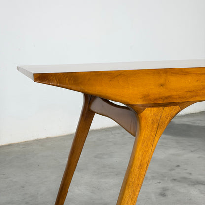 Carlo De Carli Sculptural Writing Desk in Walnut, Italy, 1950s Desks