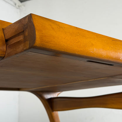 Carlo De Carli Sculptural Writing Desk in Walnut, Italy, 1950s Desks