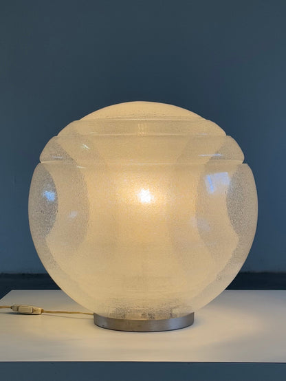 Carlo Nason Model LT328 Italian Table Lamp, Pulegoso Glass, 1970s, Labeled Table Lamps