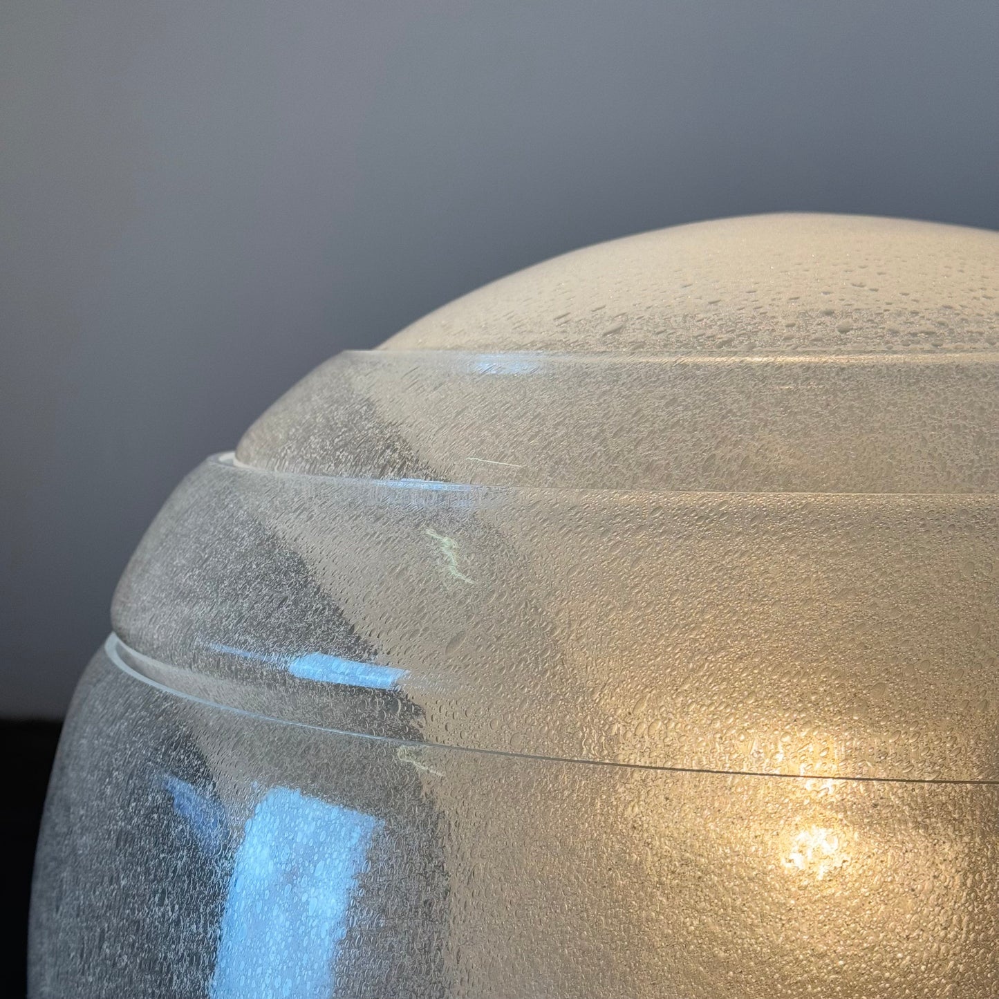 Carlo Nason Model LT328 Italian Table Lamp, Pulegoso Glass, 1970s, Labeled Table Lamps