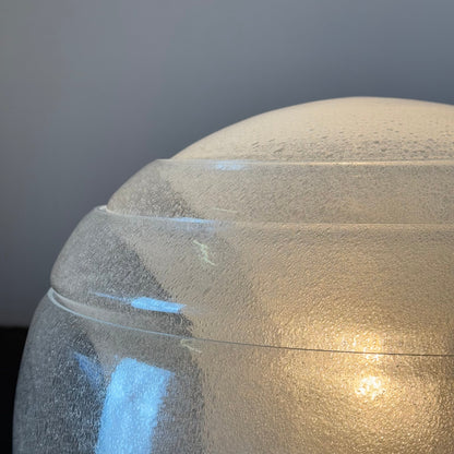 Carlo Nason Model LT328 Italian Table Lamp, Pulegoso Glass, 1970s, Labeled Table Lamps