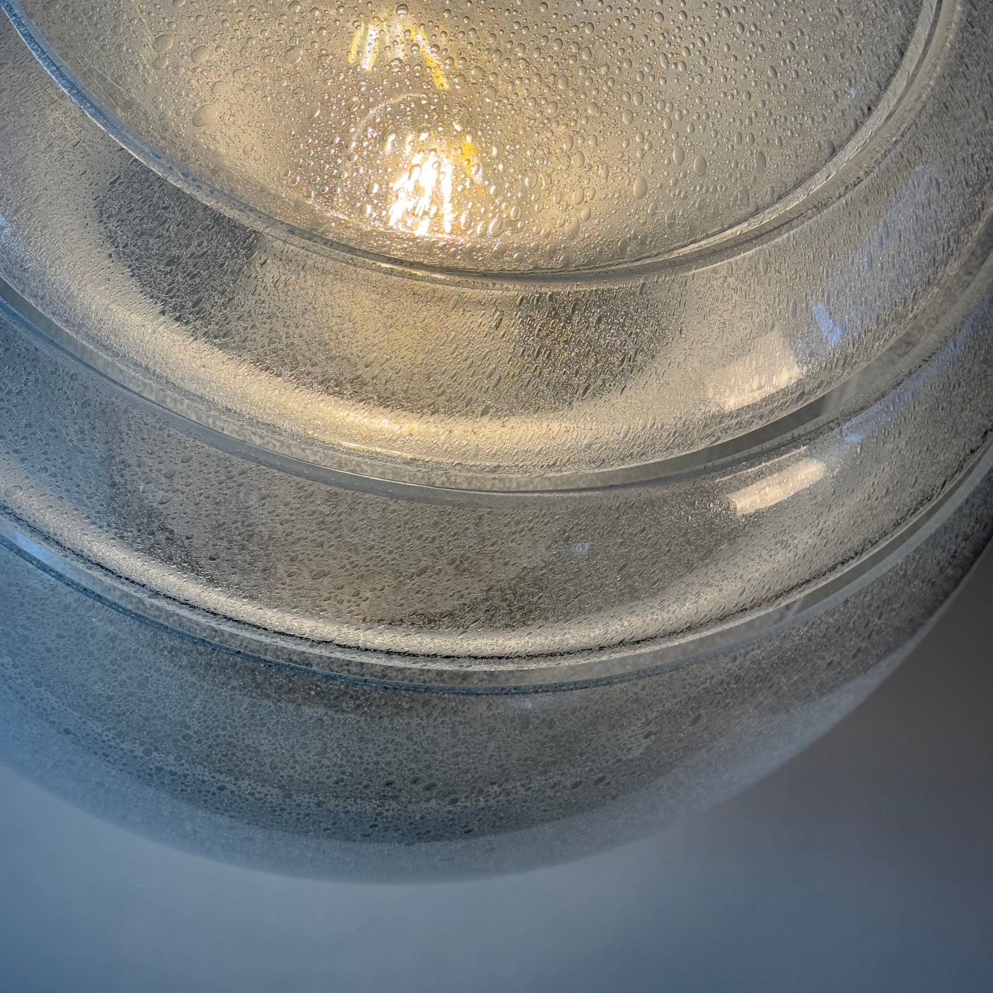 Carlo Nason Model LT328 Italian Table Lamp, Pulegoso Glass, 1970s, Labeled Table Lamps