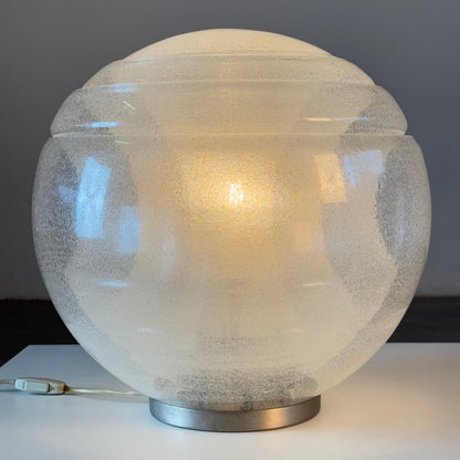 Carlo Nason Model LT328 Italian Table Lamp, Pulegoso Glass, 1970s, Labeled Table Lamps