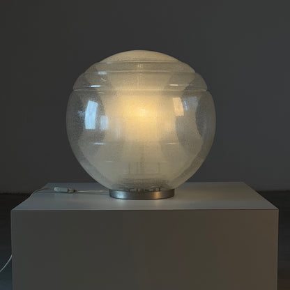 Carlo Nason Model LT328 Italian Table Lamp, Pulegoso Glass, 1970s, Labeled Table Lamps
