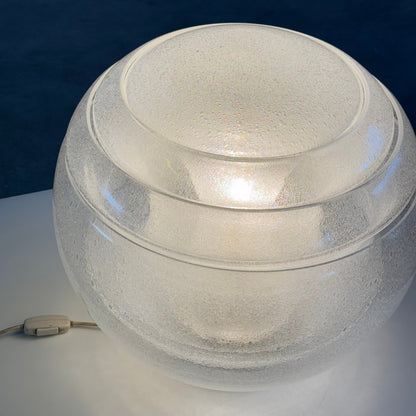 Carlo Nason Model LT328 Italian Table Lamp, Pulegoso Glass, 1970s, Labeled Table Lamps