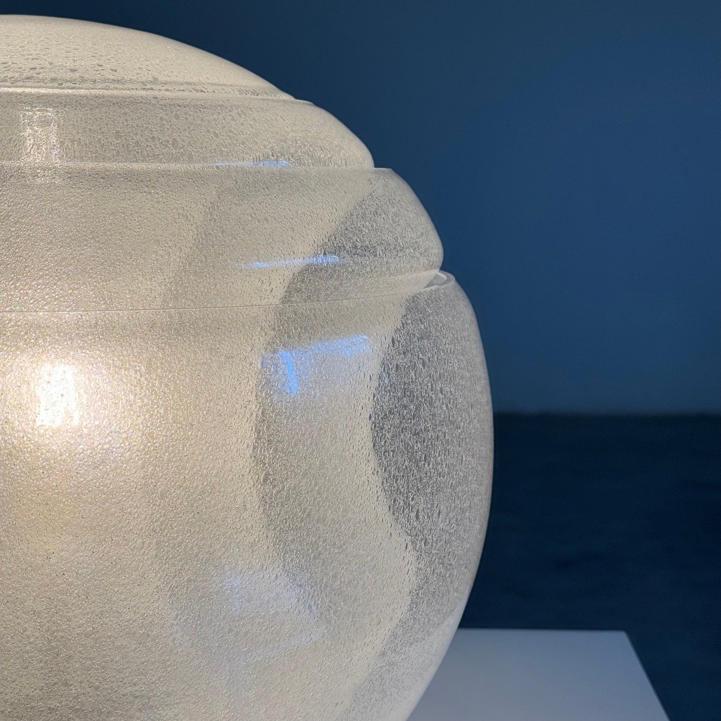 Carlo Nason Model LT328 Italian Table Lamp, Pulegoso Glass, 1970s, Labeled Table Lamps