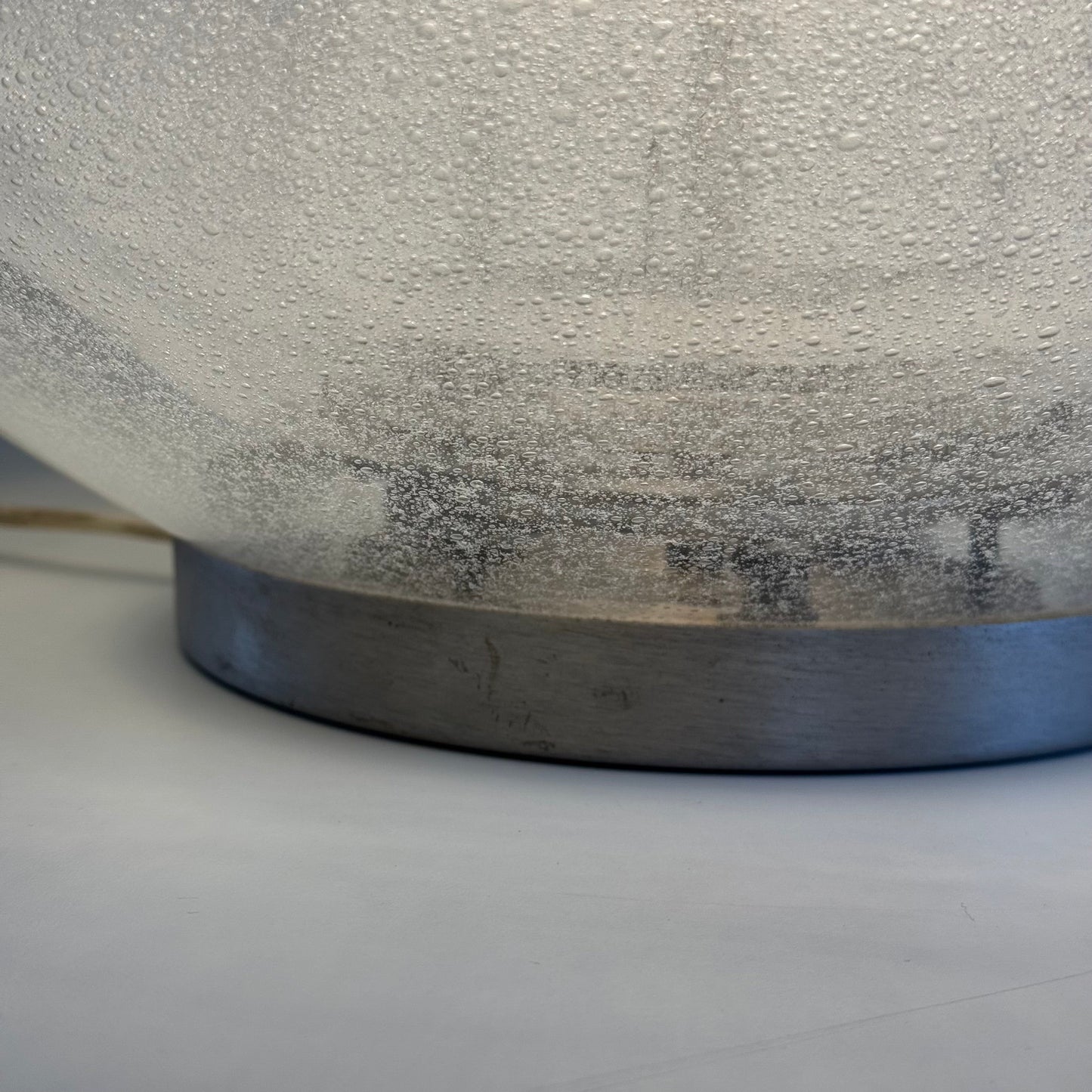 Carlo Nason Model LT328 Italian Table Lamp, Pulegoso Glass, 1970s, Labeled Table Lamps
