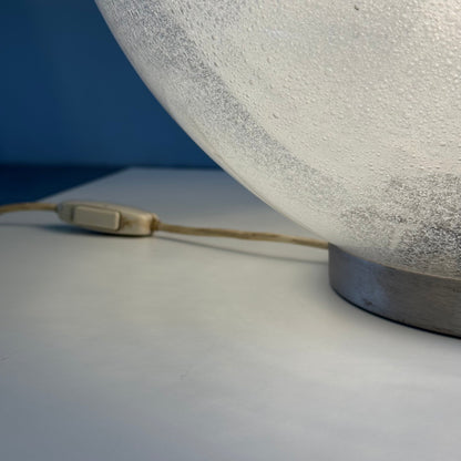 Carlo Nason Model LT328 Italian Table Lamp, Pulegoso Glass, 1970s, Labeled Table Lamps