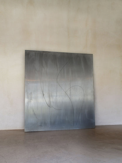 Carved Metal Artwork by The Renowned Italian Sculptor Alberto Viani, Female Nude, 1975 Artwork