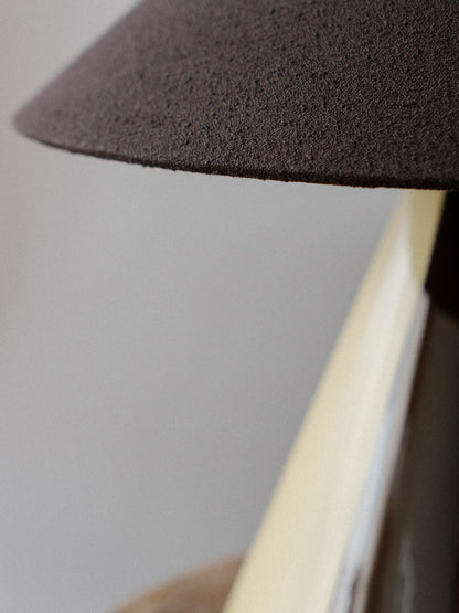 Caterina Table Lamp in Butter Ristretto, close up of the shade and base