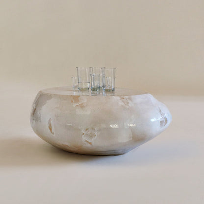 Ceramic Coffee Table No4 in Custom Texture White Coffee Tables