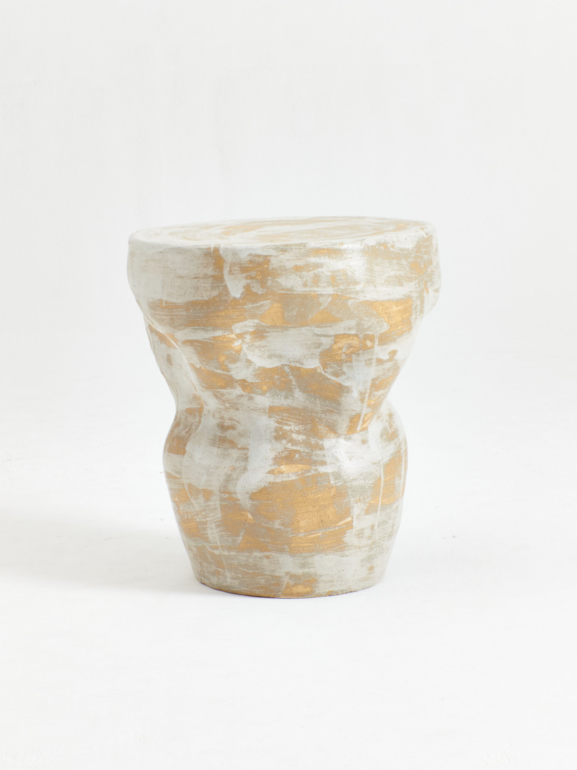 Ceramic Large Side Table in Cream/Sand End Tables