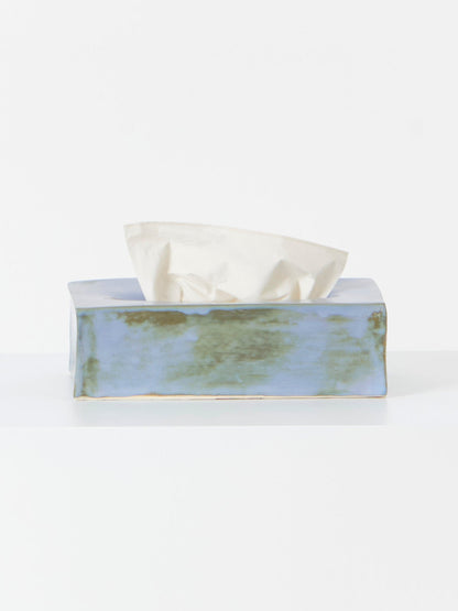 Ceramic Tissue Box in Moss Blue Tissue Box